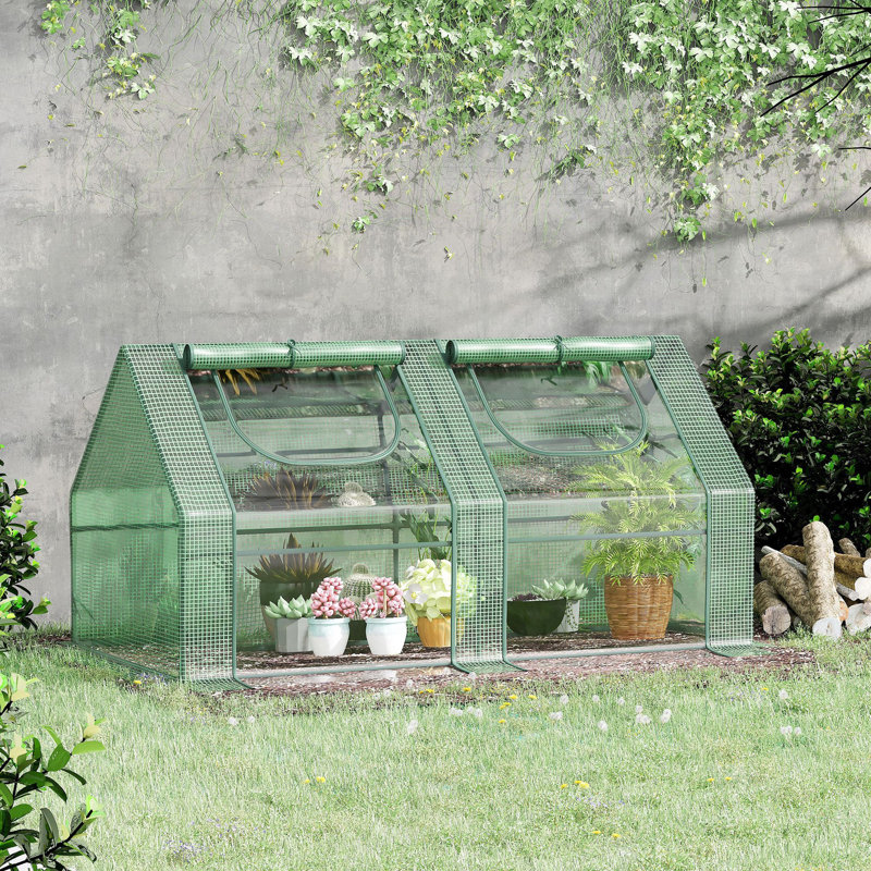 Outsunny 6' X 3' X 3' Portable Greenhouse, Green