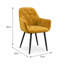 Bierman 48cm H Tufted Velvet Upholstered Dining Armchair, Black Metal Legs-1197049708-1197049710