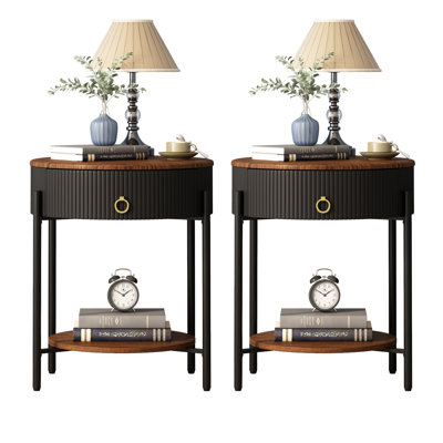 1 - Drawer Metal Nightstand