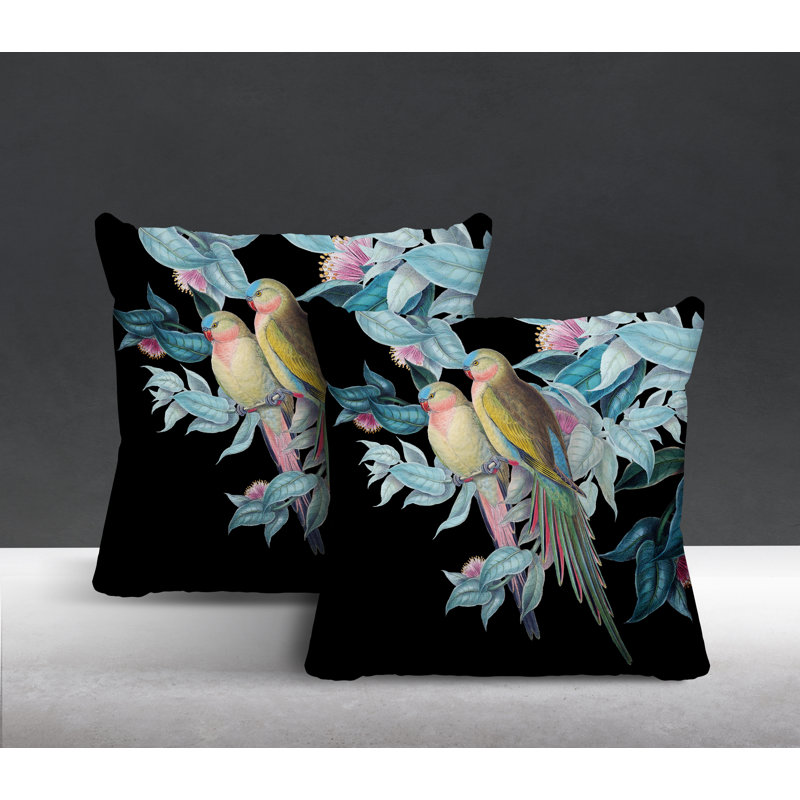 Housse et insert de coussin carré intérieur / extérieur Padmini, L 19 po x H 19 po, Noir
