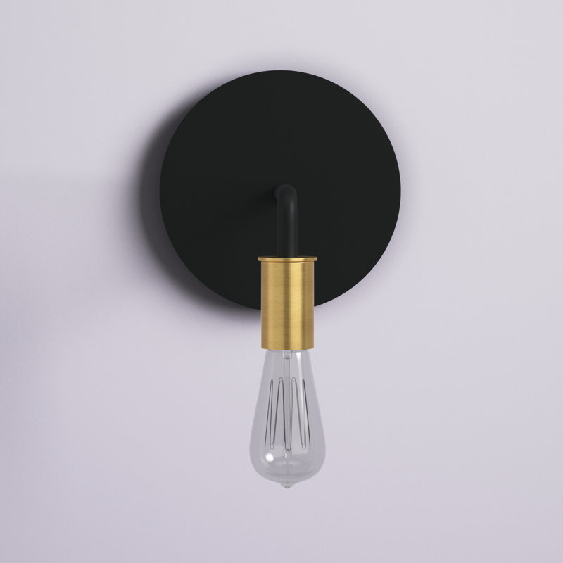 Avriana Dimmable Bath Sconce, Black/Brushed Brass