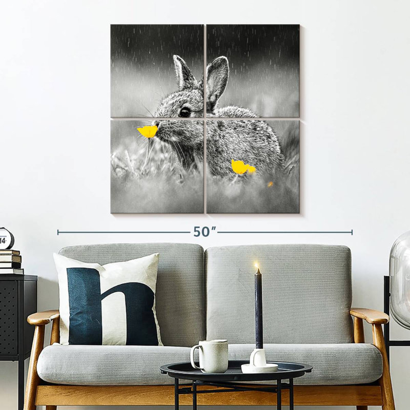 Brampt Bunny Sniffing Flower Pop, 32" H x 32" W