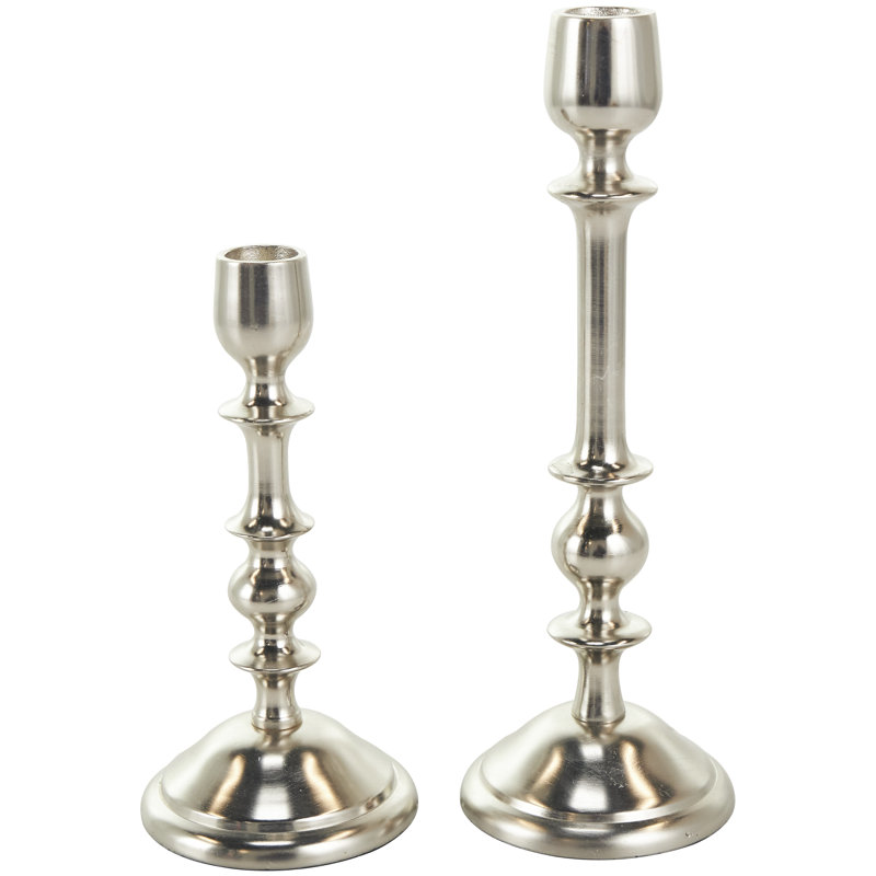 Bougeoir de table en aluminium, Argent