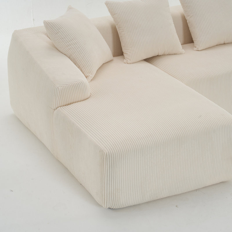 Canapé-lit contemporain avec 4 coussins, Blanc