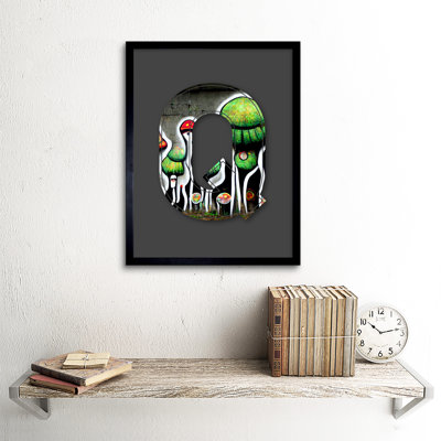 Letter Q Abstract Trippy 1 Piece Single Picture Frame Wall Art