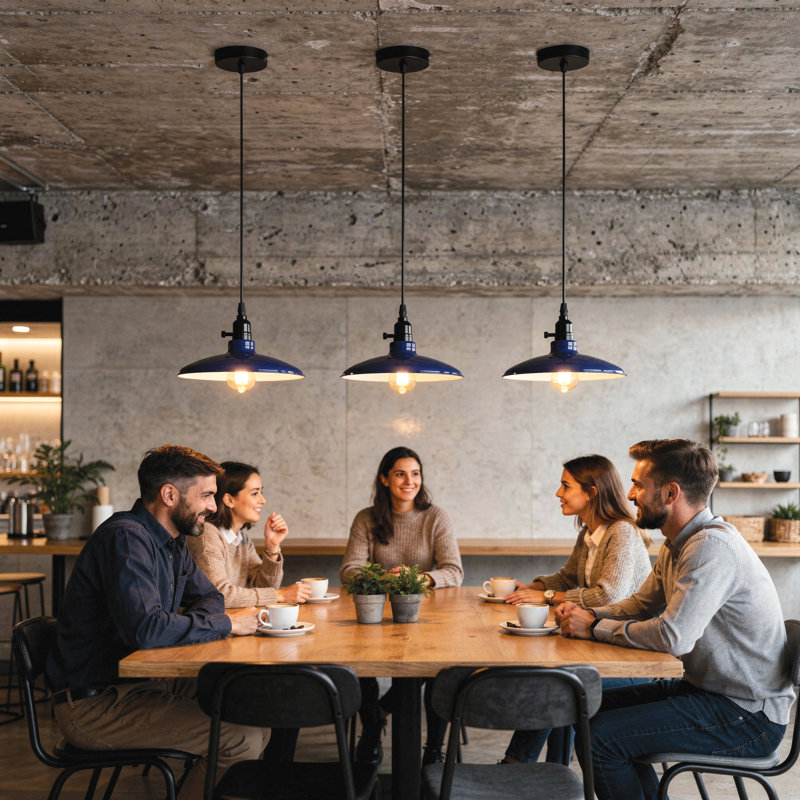1 - Light Pendant, Yes, Navy Blue