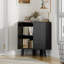 Table de bout 31,5 po à 3 niveaux avec armoire de rangement en bois et tablette réglable-1257423008