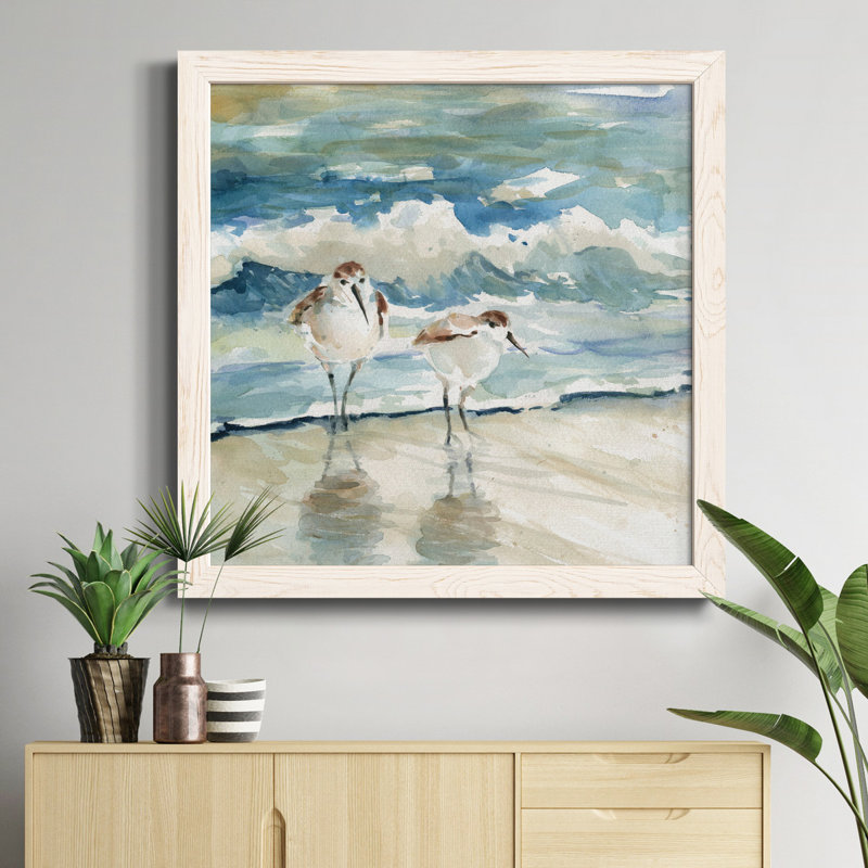 Lagune - cadre photo, impression sur toile, Cadre blanc, H 27,5 po x l 27,5 po x P 1,5 po