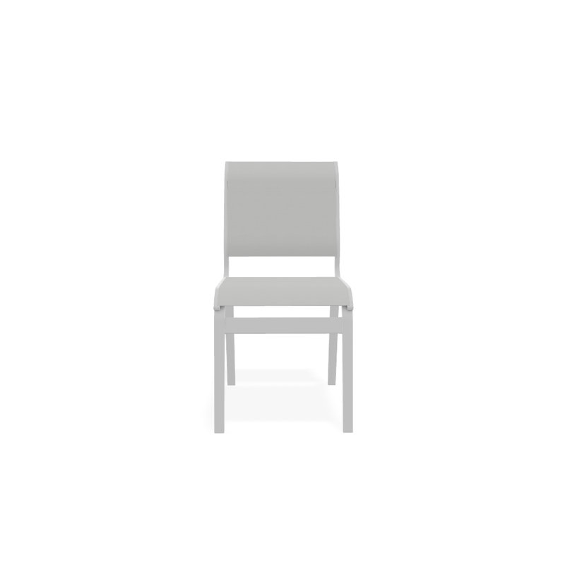 Chaise d'appoint de salle à manger Hiraku, Blanc 6D Sunbrella®, Blanc texturé