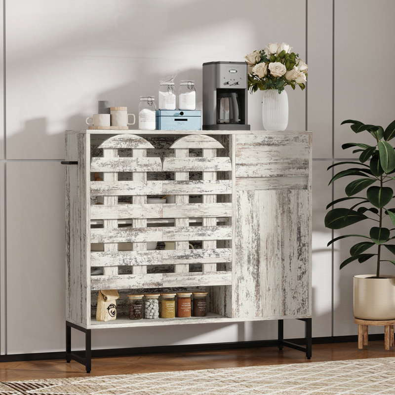 Buffet Cabinet With Storage, Vintage White