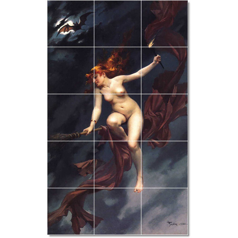 Carreau de peinture murale 24 po x 40 po 8 po x 8 po, Luis Riccardo Falero Mythologie W22410