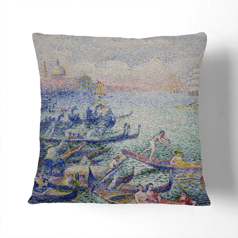 Regatta in Venice Scatter Cushion Pillow, 55cm H x 55cm W x 20cm D