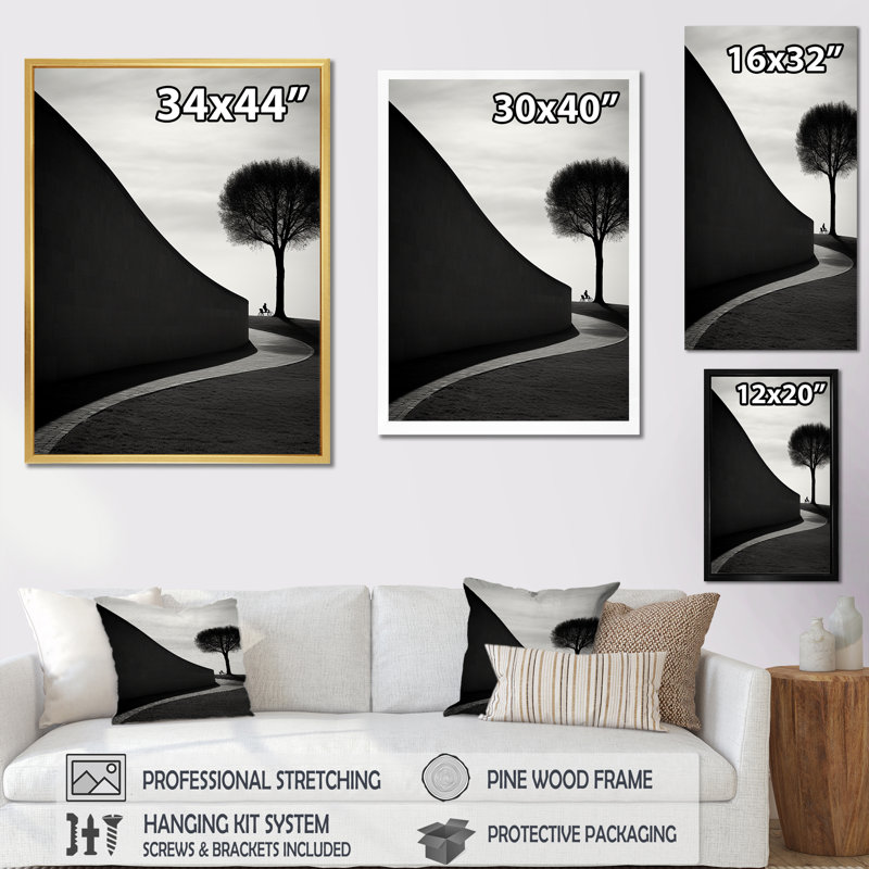 «Bridges Mimalisme Scenery I» sur toile, Cadre flottant doré, H 20 po x l 12 po x P 1 po