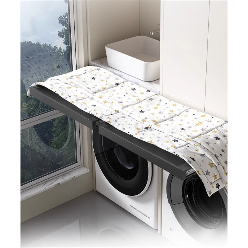 Support à linge rétractable multifonctionnel en aluminium Space, H 1,96 po x l 24 po x P 17,32 po