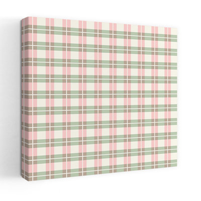 Trend Board Life Pastel Plaid Pattern Classic Geometric Rustic Wall Art Print In Brown;green;beige;pink;cream