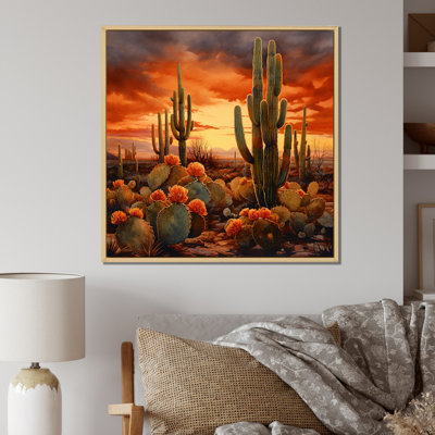 Copper Cactus In Nevada - Cactus Canvas Print