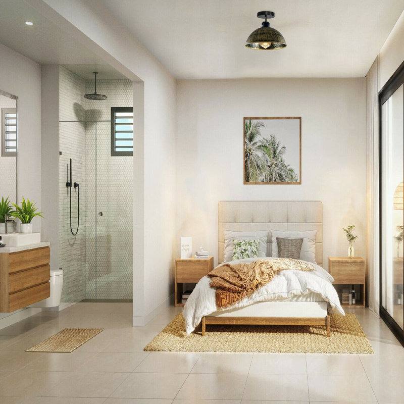 Bustillos Semi Flush Mount, Brushed Brass