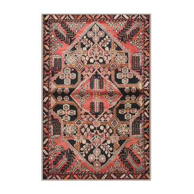 Tapis noir/rouge/beige traditionnel Kriszara
