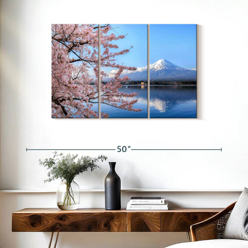 Nicci Lake Kawaguchiko And Mt Fuji, 24" H x 38" W