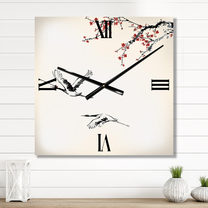 Horloge murale Sweet Winter Birds, Moyen