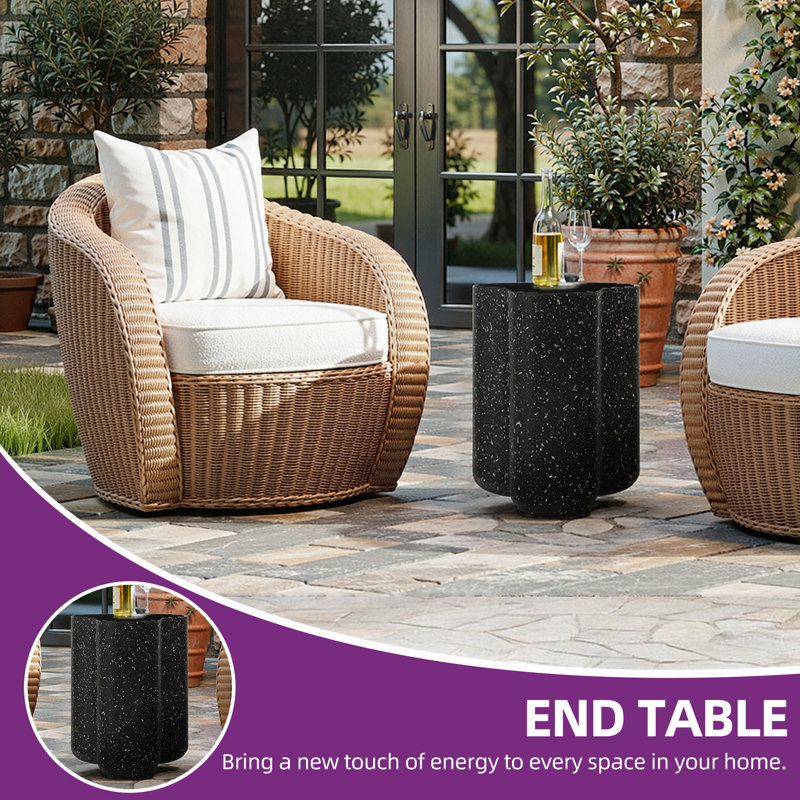 Tabouret de jardin 17,72 po H MGO, Noir