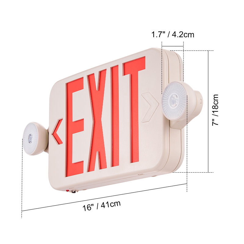Thermoplastic Surface-Mounted LED Emergency Exit Combo Sign