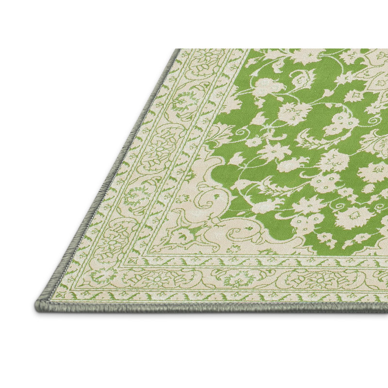 Tapis oriental multicolore tissé à la machine Cartrina, Rectangle 6 pi x 9 pi