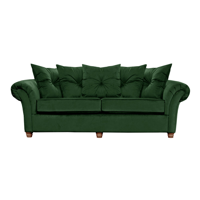 Lila 3 Seater Velvet Sofa, Emerald Green