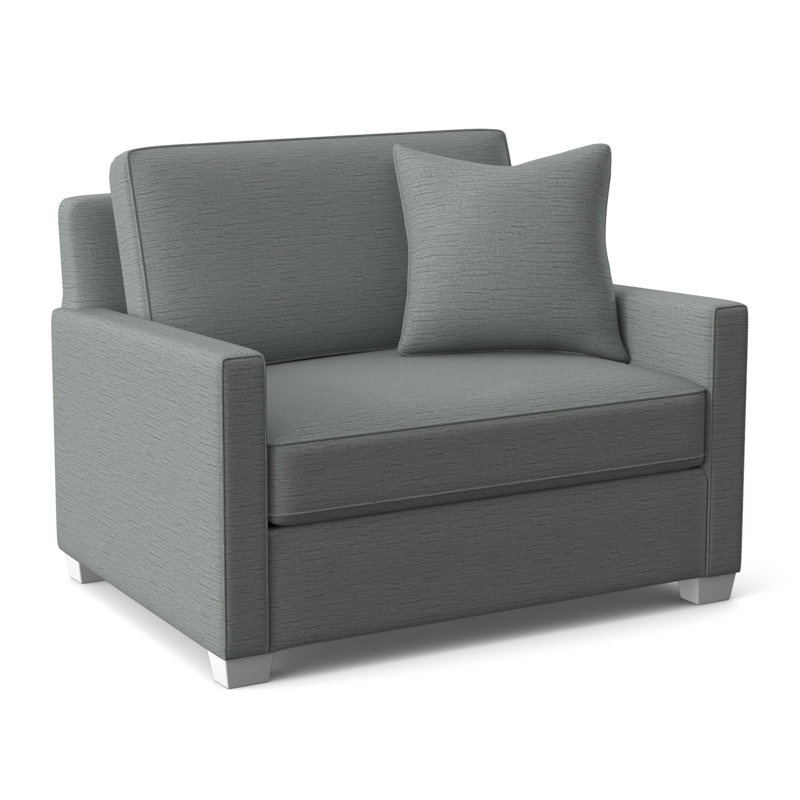 Nicklaus Sleeper Sofa, Frost White Finish, Stone Crypton Performance; 0884-83, 5" Innerspring Mattress