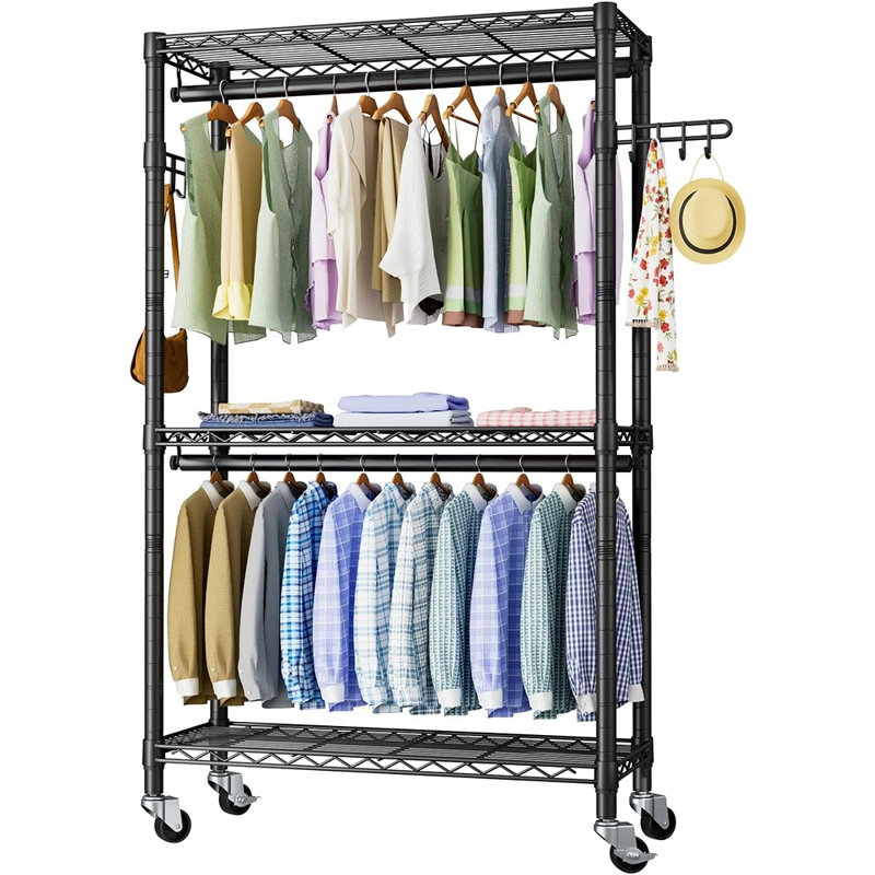 Portant à vêtements à 3 niveaux