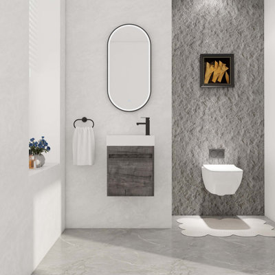 Meuble-lavabo flottant mural avec lavabo