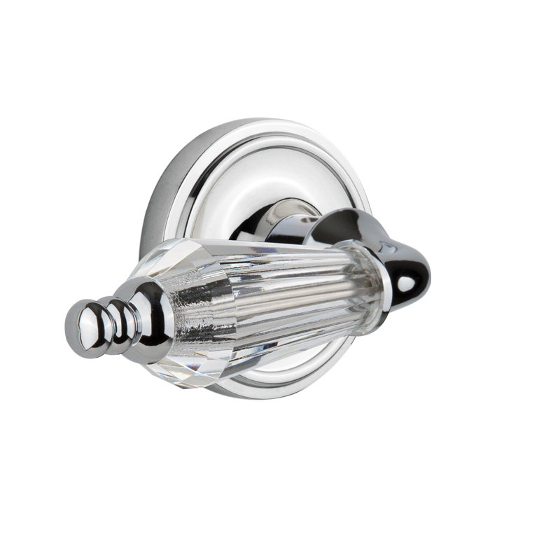 Classic Rosette Single Dummy with Parlour Lever, Bright Chrome