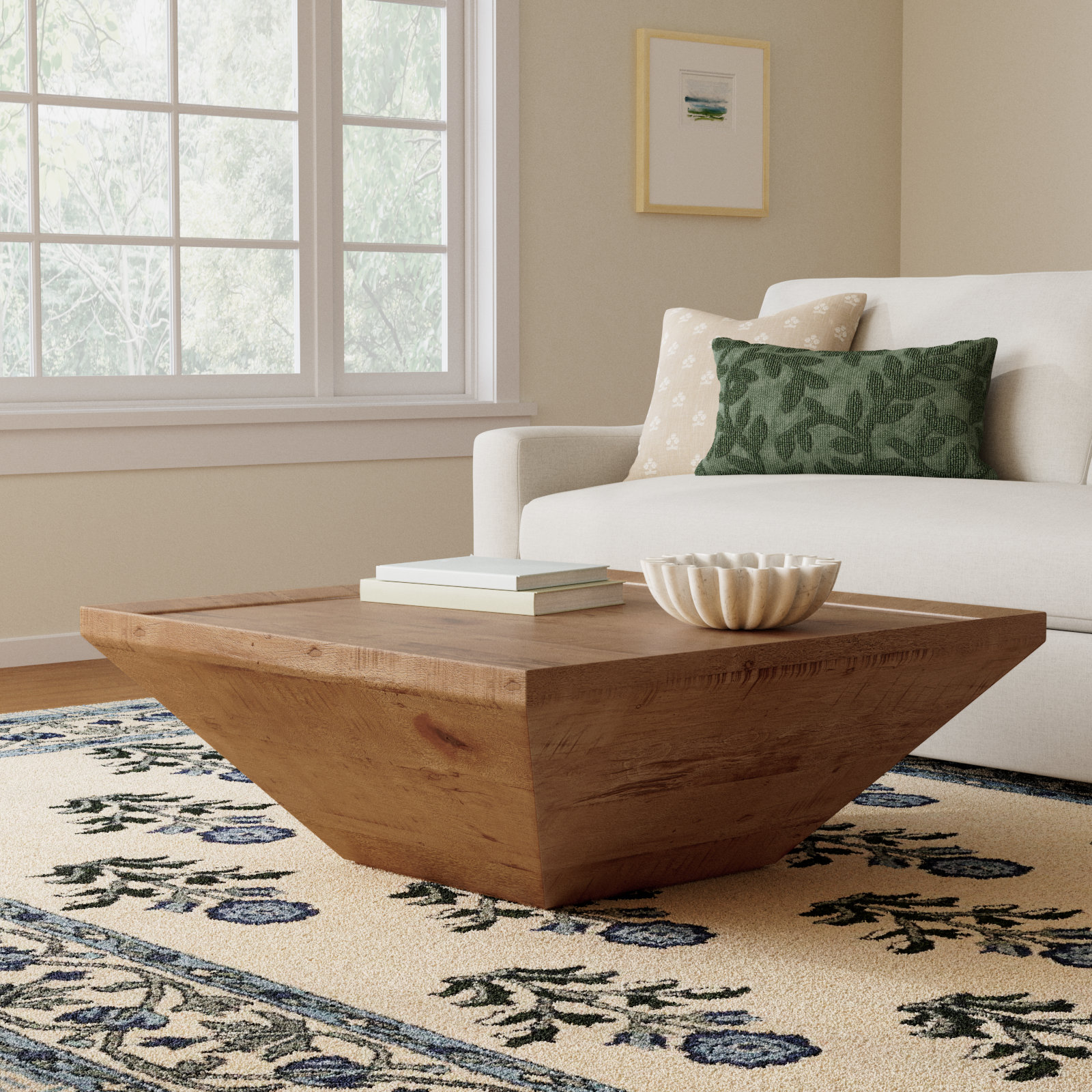Kenja Solid Wood Single Coffee Table, Reclaimed Fruitwood