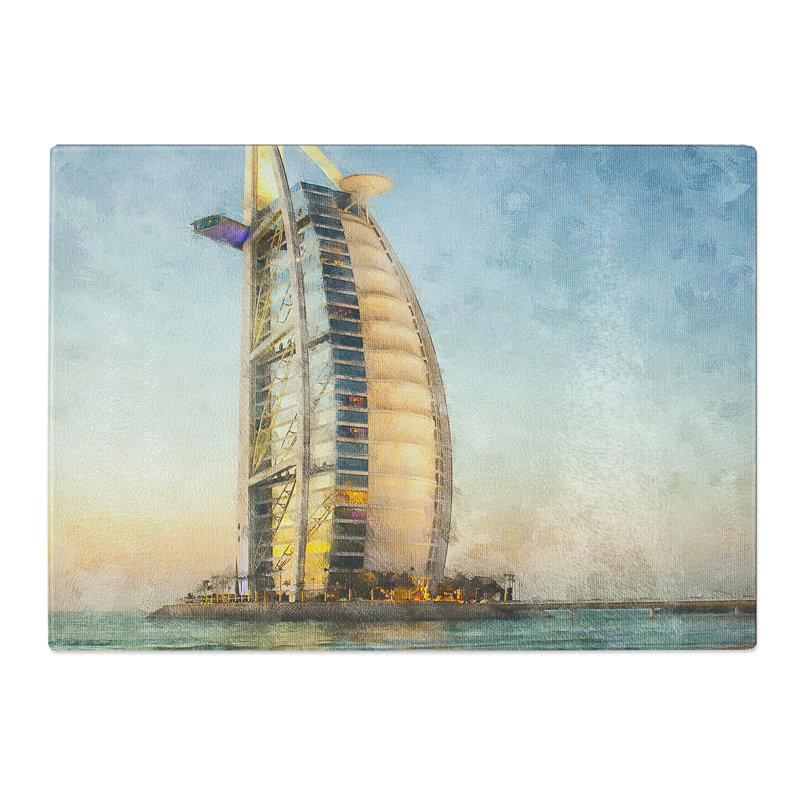 The Burj Al Arab in Dubai Vol.1 Painting Chopping Board, 28.5cm W x 39cm L