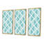 «Light Blue Diamonds», ensemble de 3 toiles encadrées encadrées-697454419-697454423