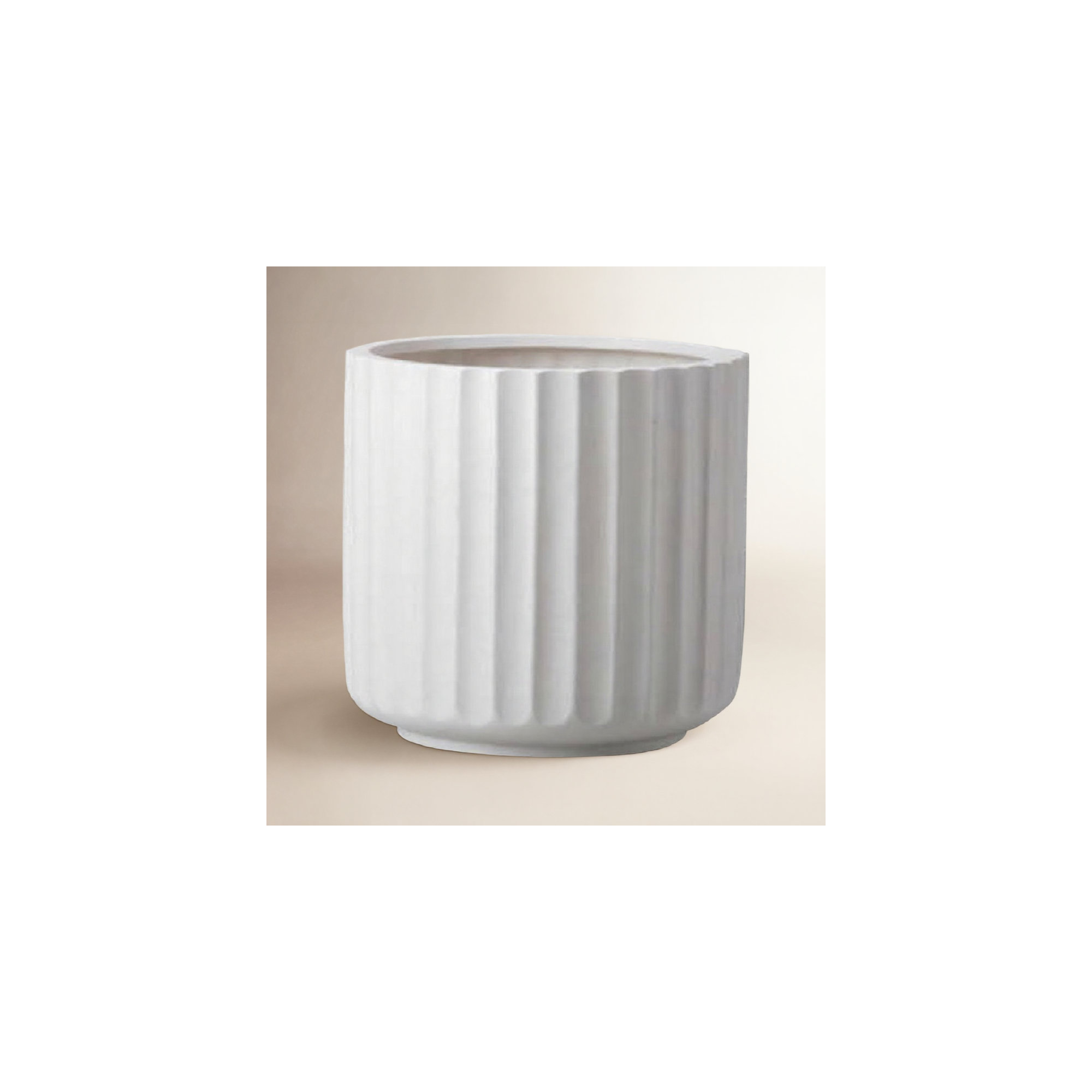 Allenville Fiberstone Planter, 15" H x 16.5" W x 16.5" D, White