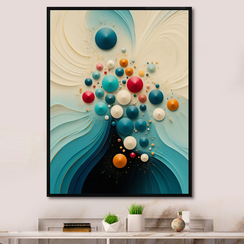 Contemplating Divinity Circular Harmony - impression, H 40 po x l 30 po, Cadre flottant noir