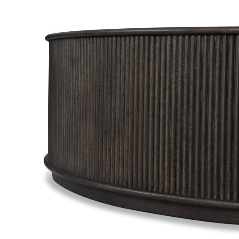 Ona Coffee Table-Amber Mindi Veneer, Smoked Black Mindi