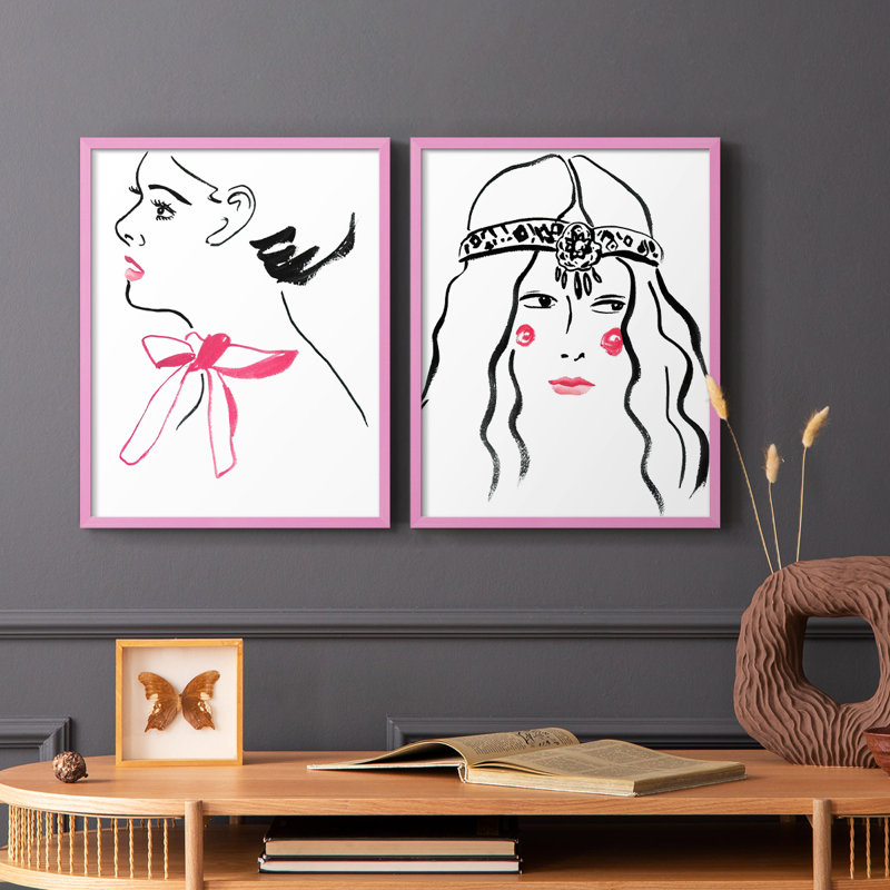 Reproduction encadrée BlossomI-Premium - prête à être accrochée - aucun clou requis - aucun clou requis, Rose