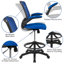 Mid-Back Mesh Ergonomic Drafting Chair with Adjustable Foot Ring and Flip-Up Arms-850388149