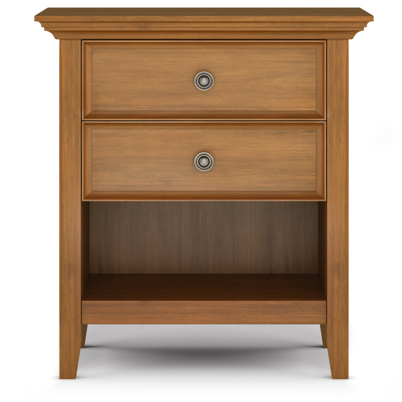 Amherst Light Golden Brown Solid Wood 2-Drawer Nightstand