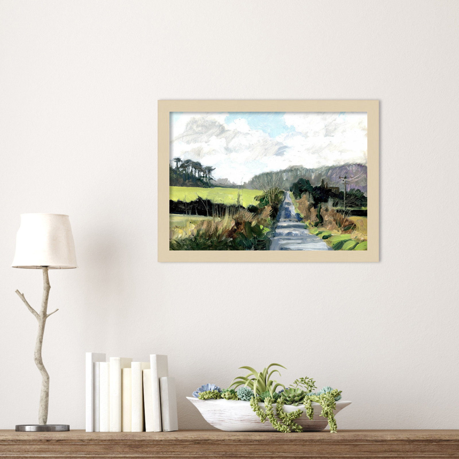 Ceylon "Ripple Lane" Print by Clive Metcalfe, 13" H x 17" W x 1" D, Brown