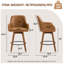 Tabourets de bar rotatifs à hauteur de comptoir de 25 po avec structure et accoudoirs en bois massif Advika-548075908