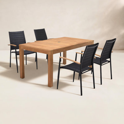 Cenka 63" Teak Patio Dining Set