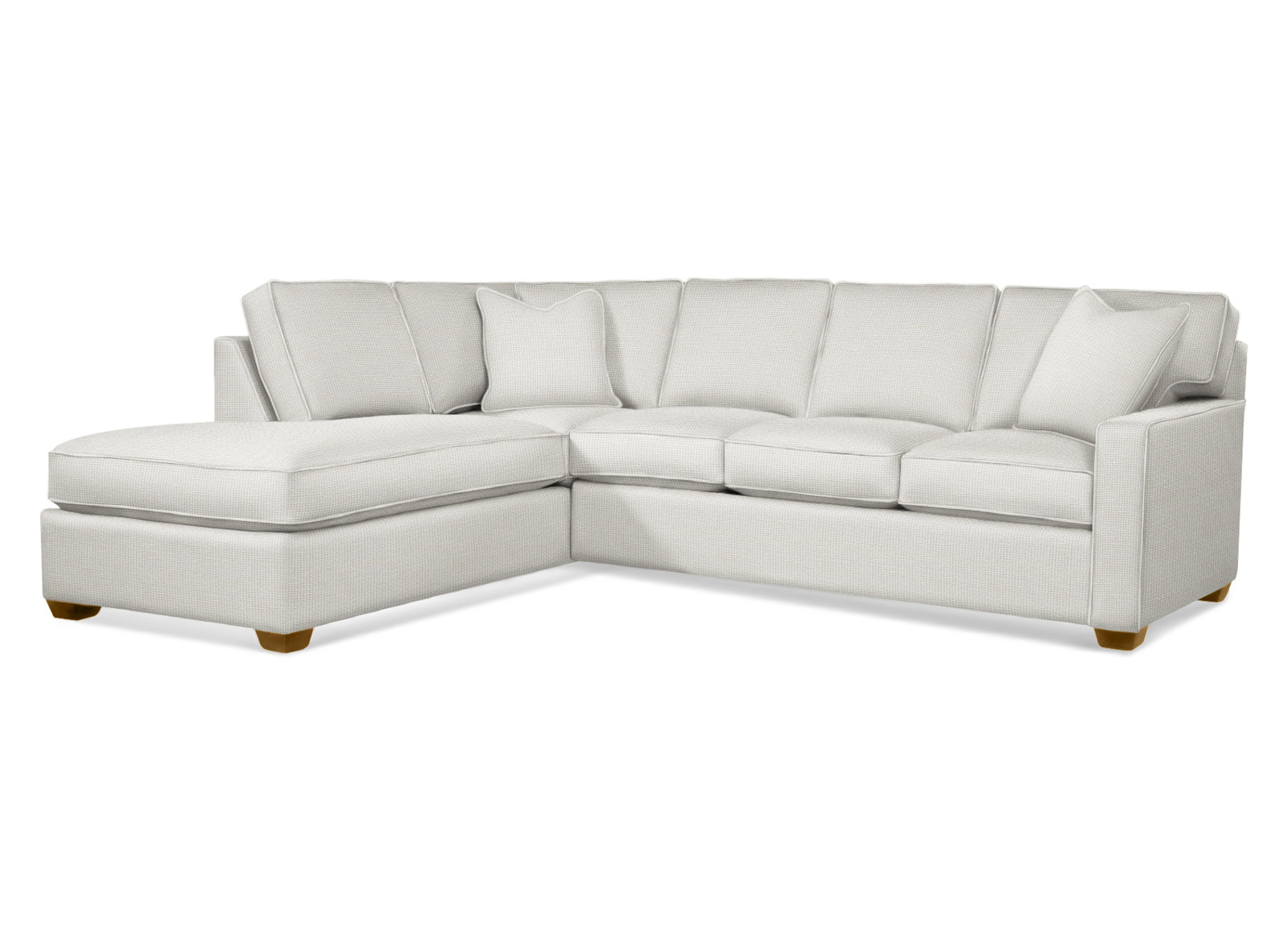 Ellora Upholstered Chaise L-Sectional, Havana, Left Hand Facing, Snow Crypton Performance; 0884-91