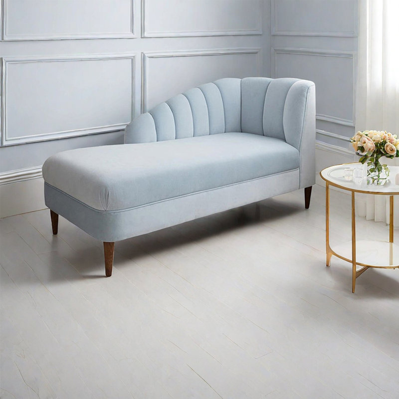 Chaise longue rembourrée en tissu éponge simple, Accoudoir à droite (vu de face)