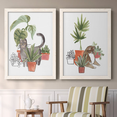 " Purrfect Plants I " 2 - Pieces