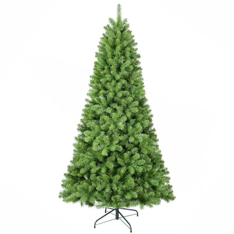 Arbre de Noël 8 pi avec fil mémoire, arbre en PVC à charnière 1430 pointes, arbre de Noël facile à installer pour la décoration intérieure des Fêtes