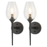 Dimmable Armed Wall Sconces With Clear Glass Shade