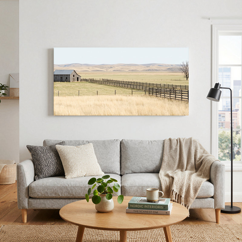 Ensemble de 1 tableau sur toile représentant un paysage rural, L 40 po x H 20 po, Wrapped Canvas